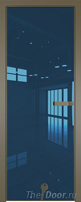 Дверь Profil Doors 1AGN стекло Blue зеркало цвет профиля Шампань (с наличником)