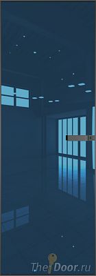 Дверь Profil Doors 1AGN стекло Blue зеркало цвет профиля Серая ночь