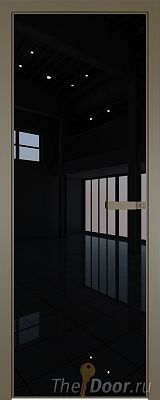 Дверь Profil Doors 1AGN стекло Lacobel Черный лак цвет профиля Шампань (с наличником)