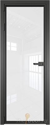 Дверь Profil Doors 1AV стекло Белый Триплекс цвет профиля Серая ночь Дверь Profil Doors 1AV стекло Белый Триплекс цвет профиля Серая ночь