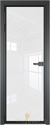 Дверь Profil Doors 1AX стекло Белый Триплекс цвет профиля Серая ночь