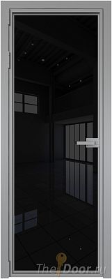 Дверь Profil Doors 1AX стекло Черный Триплекс цвет профиля Серебро