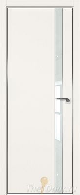 Дверь Profil Doors 106E цвет ДаркВайт кромка Матовый Алюминий с 4-х сторон стекло Lacobel Белый лак