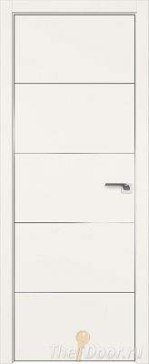 Дверь Profil Doors 107E цвет ДаркВайт кромка Матовый Алюминий с 4-х сторон