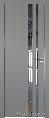 Дверь Profil Doors 116E цвет Грей кромка Матовый Алюминий с 4-х сторон стекло Зеркало
