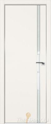 Дверь Profil Doors 122E цвет ДаркВайт кромка Матовый Алюминий с 4-х сторон стекло Lacobel Белый лак