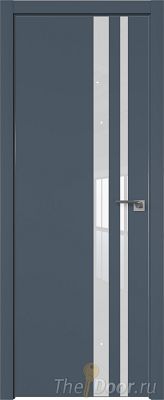 Дверь Profil Doors 16E цвет Антрацит кромка Матовый Алюминий с 4-х сторон стекло Lacobel Белый лак