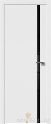 Дверь Profil Doors 22E цвет Аляска кромка ABS в цвет с 4-х сторон стекло Lacobel Черный лак