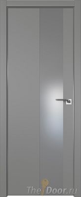 Дверь Profil Doors 5E цвет Грей кромка Матовый Алюминий с 4-х сторон стекло Lacobel Серебро Матлак