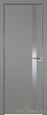 Дверь Profil Doors 6E цвет Грей кромка Матовый Алюминий с 4-х сторон стекло Lacobel Серебро Матлак
