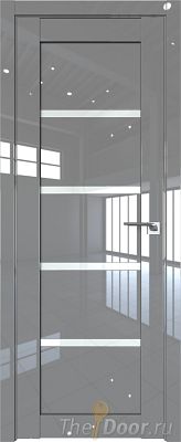 Дверь Profil Doors 2.09L цвет Грей Люкс стекло Белый Триплекс