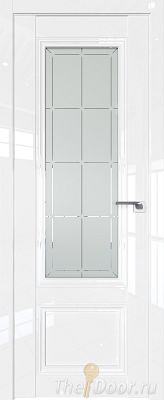 Дверь Profil Doors 2.103L Белый Люкс стекло Гравировка 1