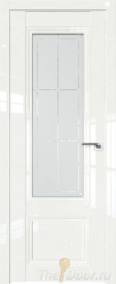 Дверь Profil Doors 2.103L цвет ДаркВайт Люкс стекло Гравировка 1