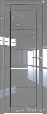 Дверь Profil Doors 2.11L цвет Грей Люкс стекло Белый Триплекс