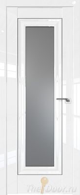 Дверь Profil Doors 24L Белый Люкс молдинг Серебро стекло Графит