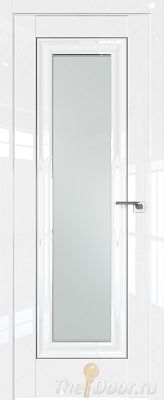 Дверь Profil Doors 24L Белый Люкс молдинг Серебро стекло Матовое