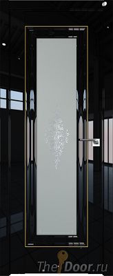 Дверь Profil Doors 24L цвет Черный люкс стекло Кристалл Матовое молдинг Золото Люкс