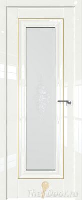 Дверь Profil Doors 24L цвет ДаркВайт Люкс стекло Кристалл Матовое молдинг Золото