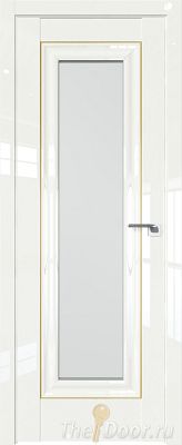 Дверь Profil Doors 24L цвет ДаркВайт Люкс стекло Матовое молдинг Золото