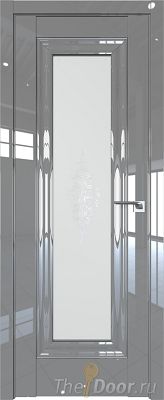 Дверь Profil Doors 24L цвет Грей Люкс стекло Кристалл Матовое молдинг Серебро