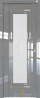 Дверь Profil Doors 24L цвет Грей Люкс стекло Кристалл Матовое молдинг Золото Люкс