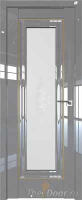Дверь Profil Doors 24L цвет Грей Люкс стекло Кристалл Матовое молдинг Золото