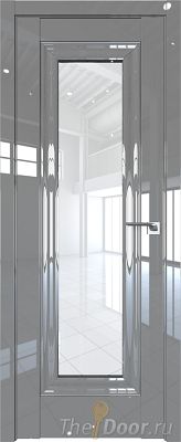 Дверь Profil Doors 24L цвет Грей Люкс стекло Прозрачное молдинг Серебро