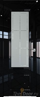 Дверь Profil Doors 2.103L цвет Черный люкс стекло Гравировка 1