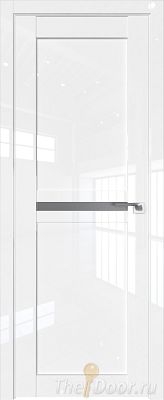 Дверь Profil Doors 2.43L цвет Белый люкс стекло Графит