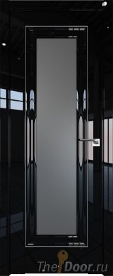 Дверь Profil Doors 24L цвет Черный люкс стекло Графит молдинг Серебро
