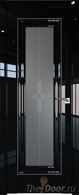 Дверь Profil Doors 24L цвет Черный люкс стекло Узор Графит молдинг Серебро