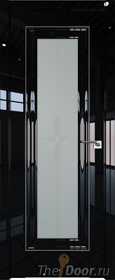 Дверь Profil Doors 24L цвет Черный люкс стекло Узор Матовое молдинг Серебро