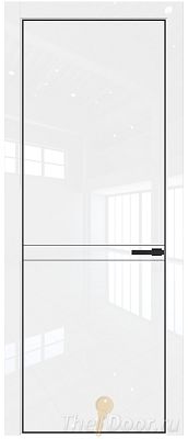 Дверь Profil Doors 11LA цвет Белый люкс цвет профиля Черный матовый RAL9005