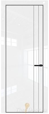 Дверь Profil Doors 12LA цвет Белый люкс цвет профиля Черный матовый RAL9005