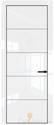 Дверь Profil Doors 15LA цвет Белый люкс цвет профиля Черный матовый RAL9005