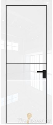 Дверь Profil Doors 17LA цвет Белый люкс стекло Lacobel лак Классик цвет профиля Черный матовый RAL9005