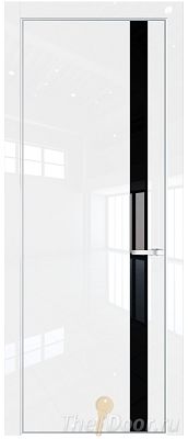 Дверь Profil Doors 18LA цвет Белый люкс стекло Lacobel Черный лак цвет профиля Серебро