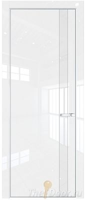 Дверь Profil Doors 18LA цвет Белый люкс стекло Lacobel лак Классик цвет профиля Серебро