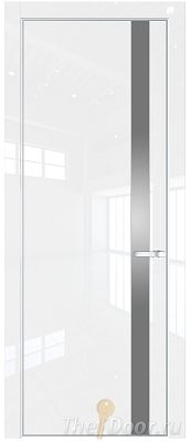 Дверь Profil Doors 18LA цвет Белый люкс стекло Lacobel Серебро Матлак цвет профиля Серебро