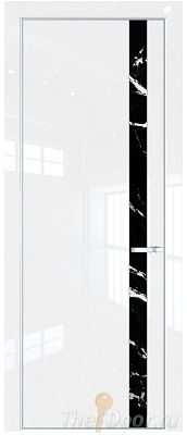 Дверь Profil Doors 18LA цвет Белый люкс стекло Нефи черный узор серебро цвет профиля Серебро