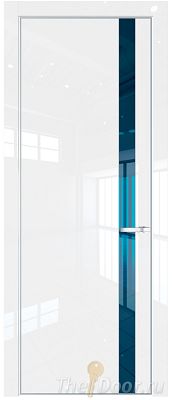 Дверь Profil Doors 18LA цвет Белый люкс стекло Зеркало Blue цвет профиля Серебро