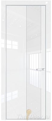 Дверь Profil Doors 19LA цвет Белый люкс стекло Lacobel лак Классик цвет профиля Серебро
