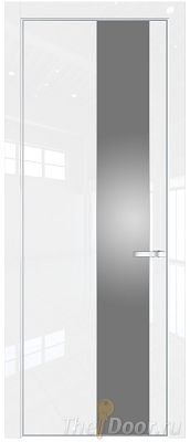 Дверь Profil Doors 19LA цвет Белый люкс стекло Lacobel Серебро Матлак цвет профиля Серебро