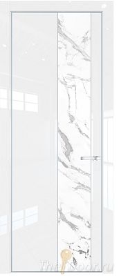 Дверь Profil Doors 19LA цвет Белый люкс стекло Нефи белый узор серебро цвет профиля Серебро