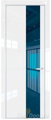 Дверь Profil Doors 19LA цвет Белый люкс стекло Зеркало Blue цвет профиля Серебро