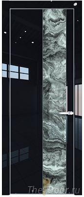 Дверь Profil Doors 19LA цвет Черный люкс стекло Атриум серебро цвет профиля Серебро