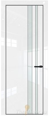 Дверь Profil Doors 20LA цвет Белый люкс стекло Lacobel Белый лак цвет профиля Черный матовый RAL9005