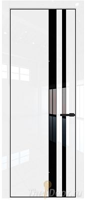 Дверь Profil Doors 20LA цвет Белый люкс стекло Lacobel Черный лак цвет профиля Черный матовый RAL9005
