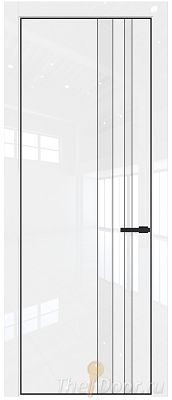 Дверь Profil Doors 20LA цвет Белый люкс стекло Lacobel лак Классик цвет профиля Черный матовый RAL9005