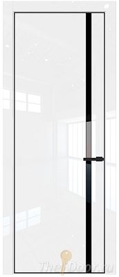 Дверь Profil Doors 21LA цвет Белый люкс стекло Lacobel Черный лак цвет профиля Черный матовый RAL9005